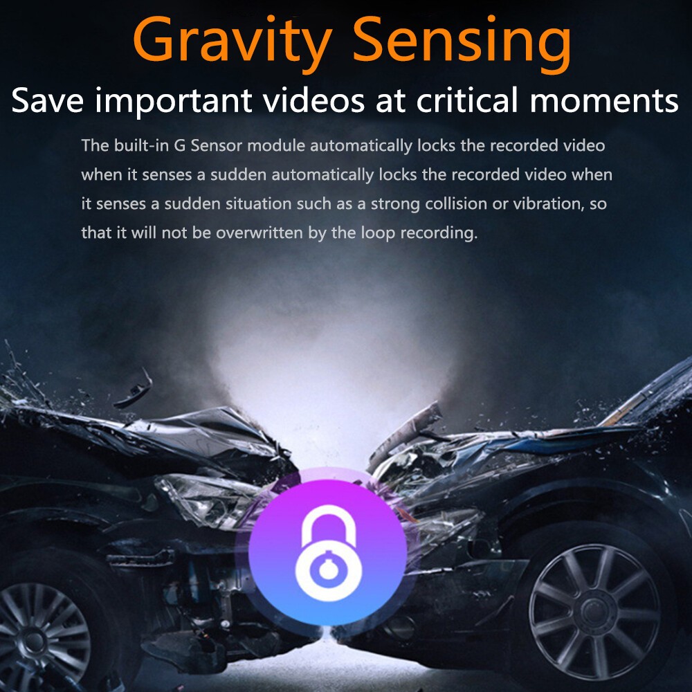 Portable 9.66″ Dash Cam Car DVR Wireless CarPlay Android Auto GPS BT Dual Camera