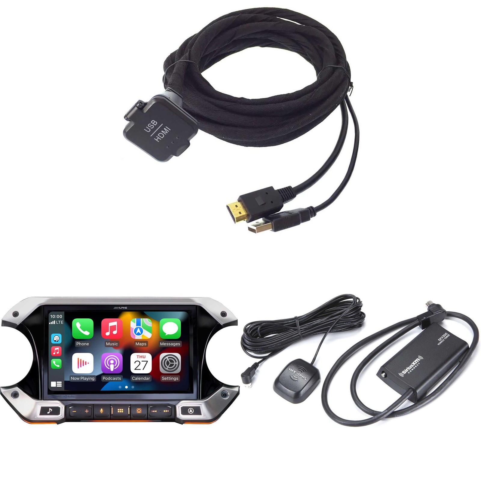 Alpine i509-WRA-JL, KCU-315UH USB / HDMI Extension Cable and Sirius Tuner Bundle