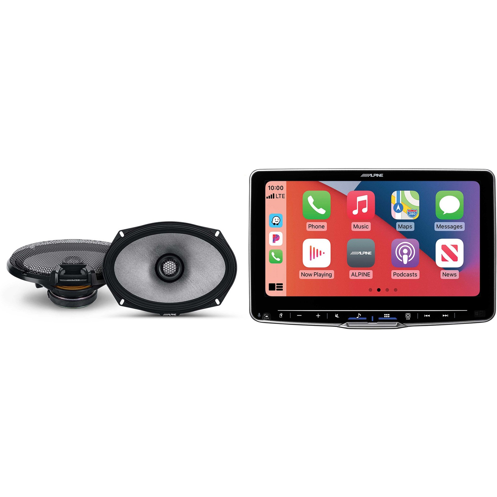 Alpine ILX-F509 Halo9 9″ Touchscreen Receiver w/ R2-S69 6×9″ Coax Bundle