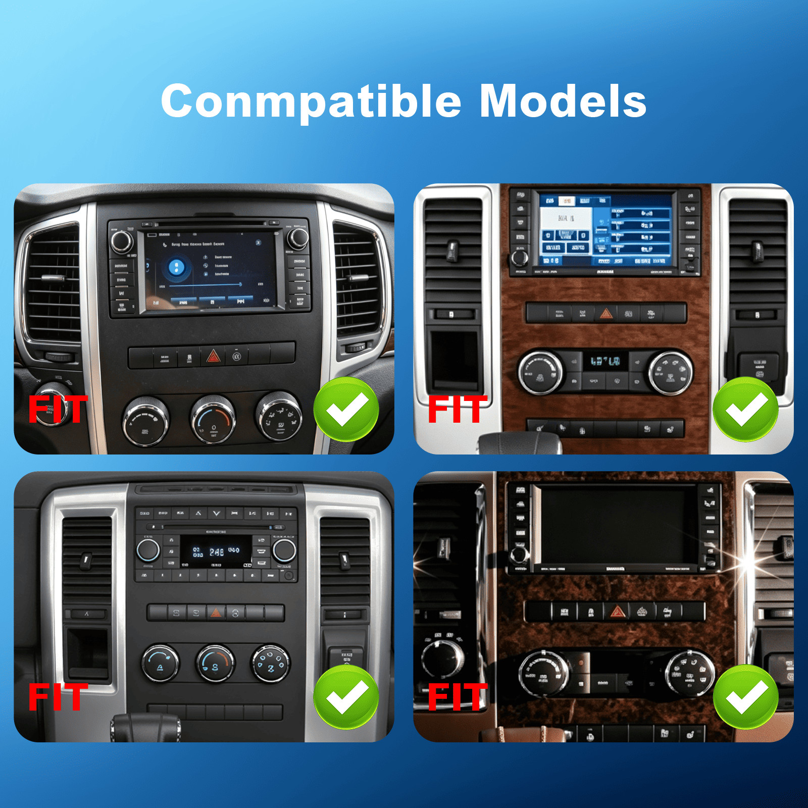 8Core 4+64G Dodge Ram1500/2500/3500 09-12 10.1″ Android14 Radio,CarPlay Auto,SWC