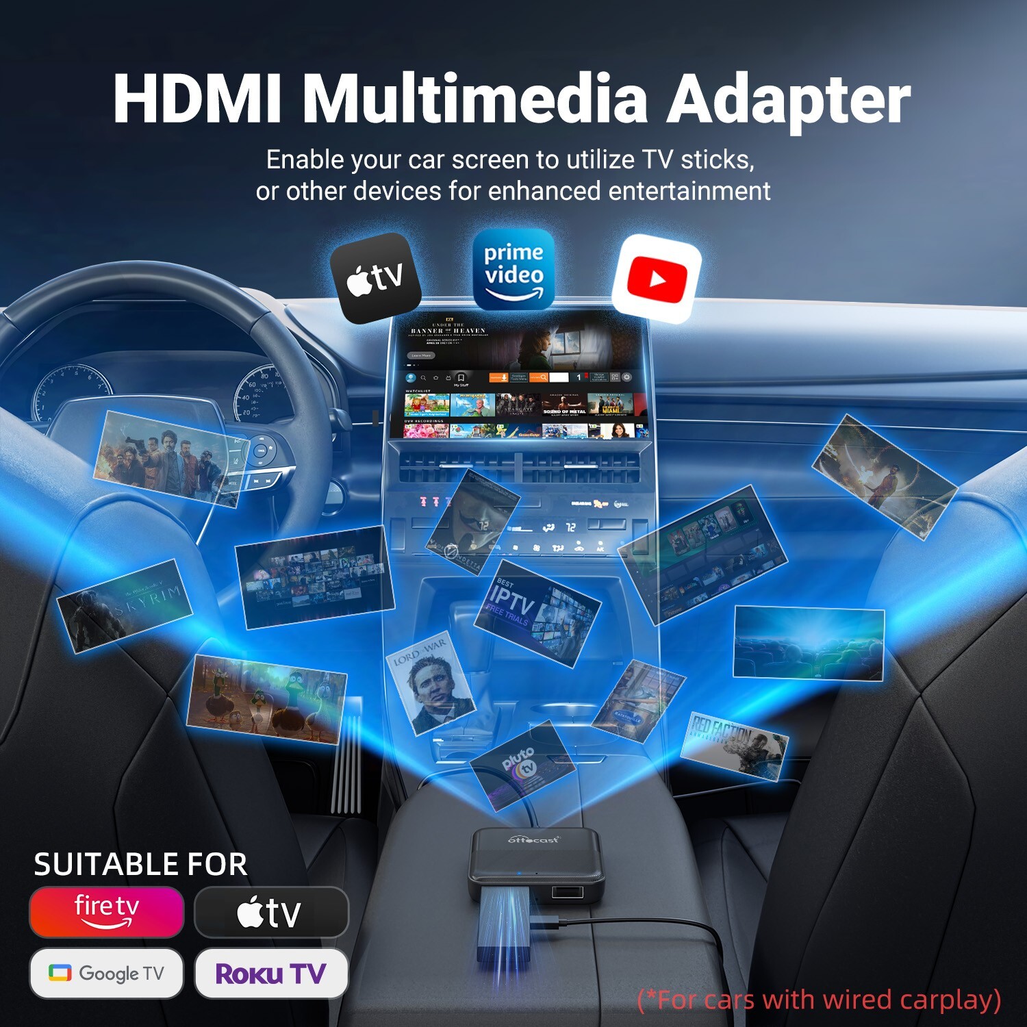 Ottocast Car TV Mate HDMI Multimedia Player Car Infotainment System Adapter