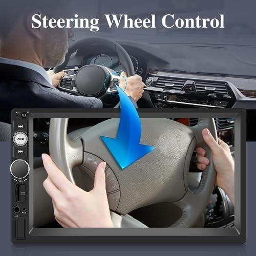 Double Din Bluetooth Car Stereo – 7 Inch Touch Screen Car Radio with Mirror L…