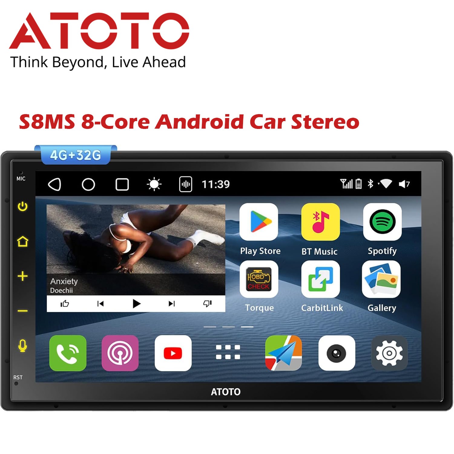 ATOTO S8 MS Double-DIN Car Stereo Wireless CarPlay & Android Auto,4G LTE Navi