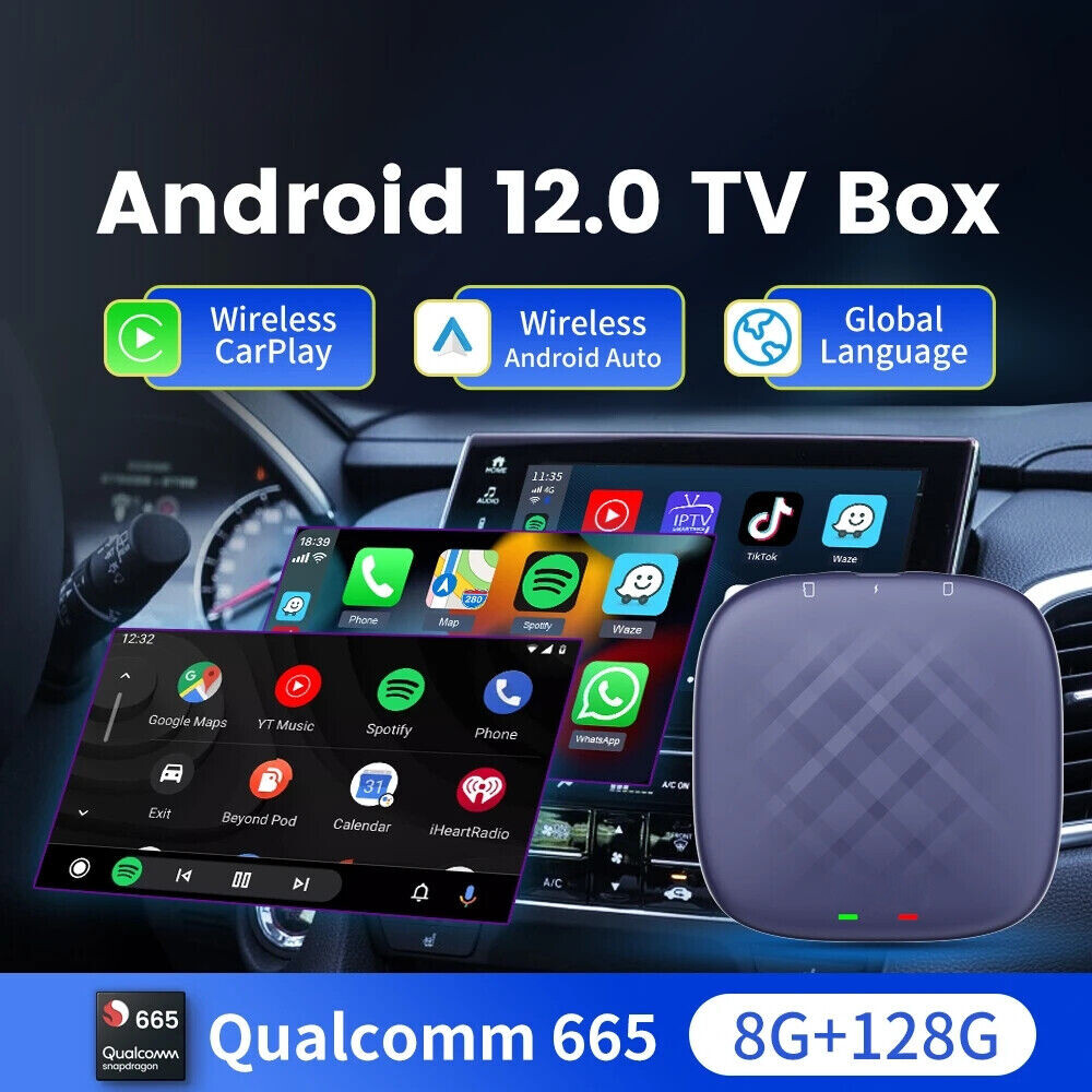 8G+128G 8 Core Android 12 Ai Box CarPlay QCM6125 Wireless CarPlay Android Auto