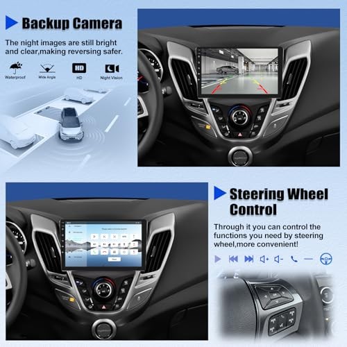 8 core 4+64G for Hyundai Veloster 2011-2017 Android 15 Car Stereo 9 inch