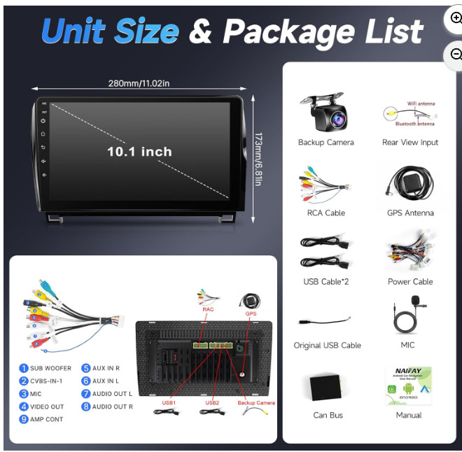For Toyota Tundra 2007-2013 Sequoia 2008-2019 Android 12 Car BT Stereo GPS Radio