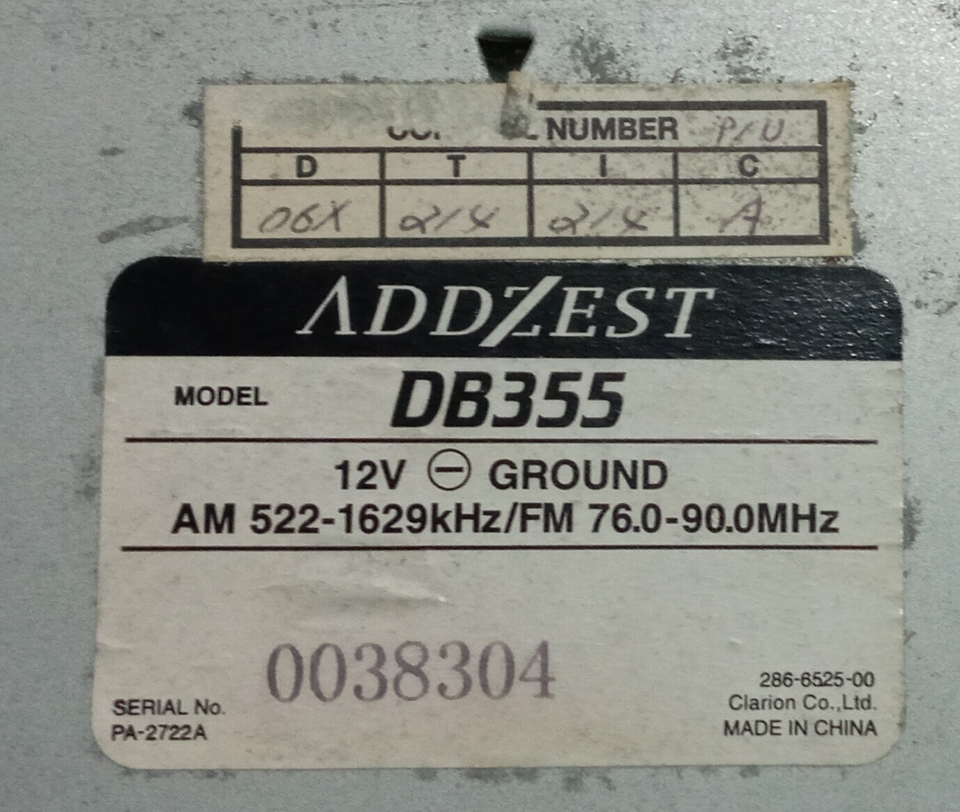Clarion Addzest DB355 CD Player Receiver single din classic Car Audio JDM Rare