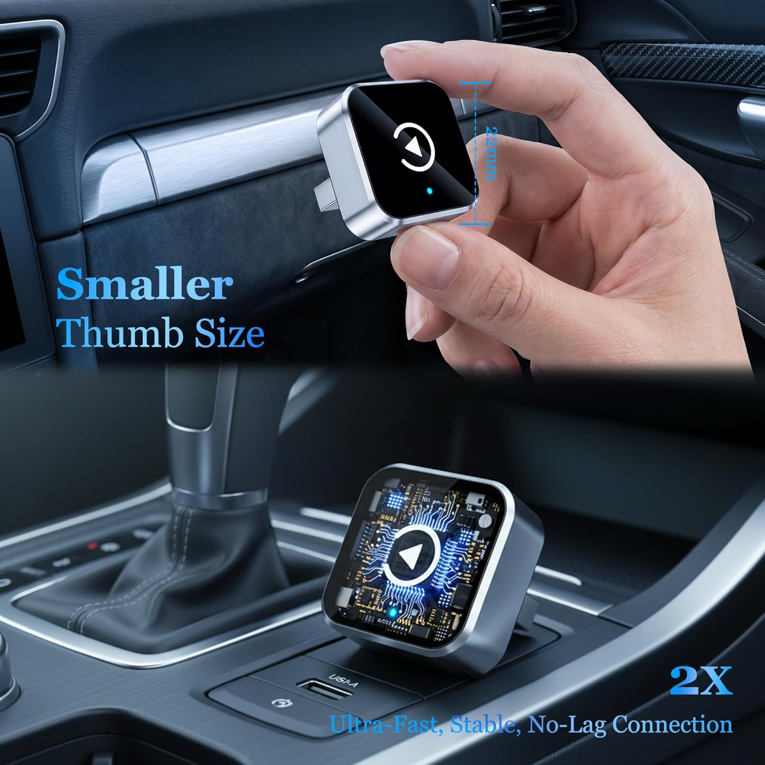 2026 Upgraded Wireless CarPlay & Android Auto Adapter, Fast Connection, Universa