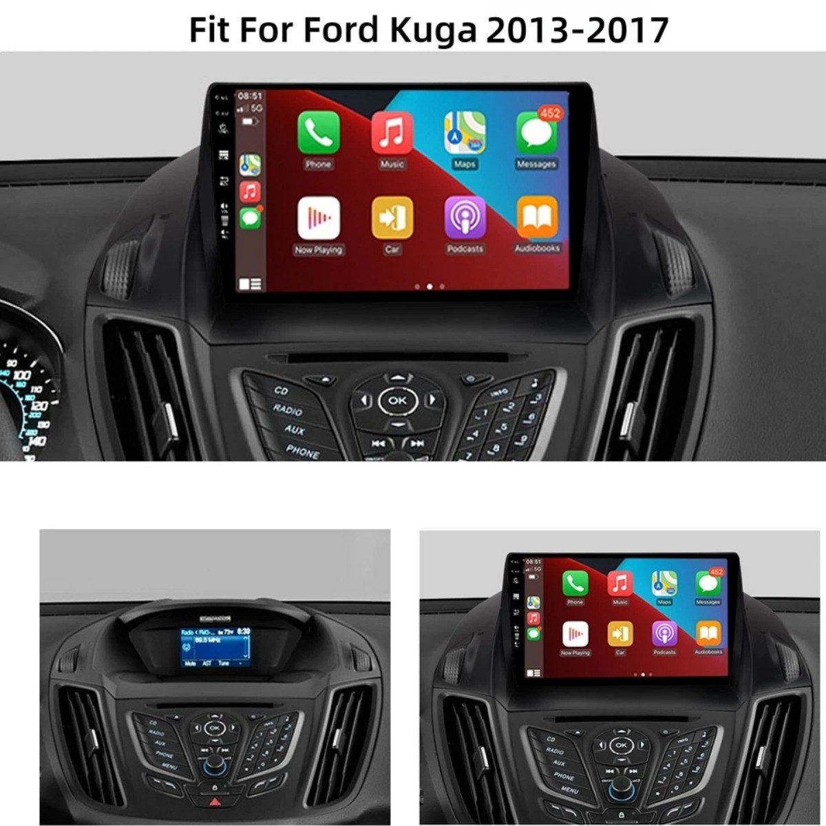 9” Car Radio For Ford C-MAX 2013-2017 Android 14 GPS Navi WIFI 4+64G BT USB DSP