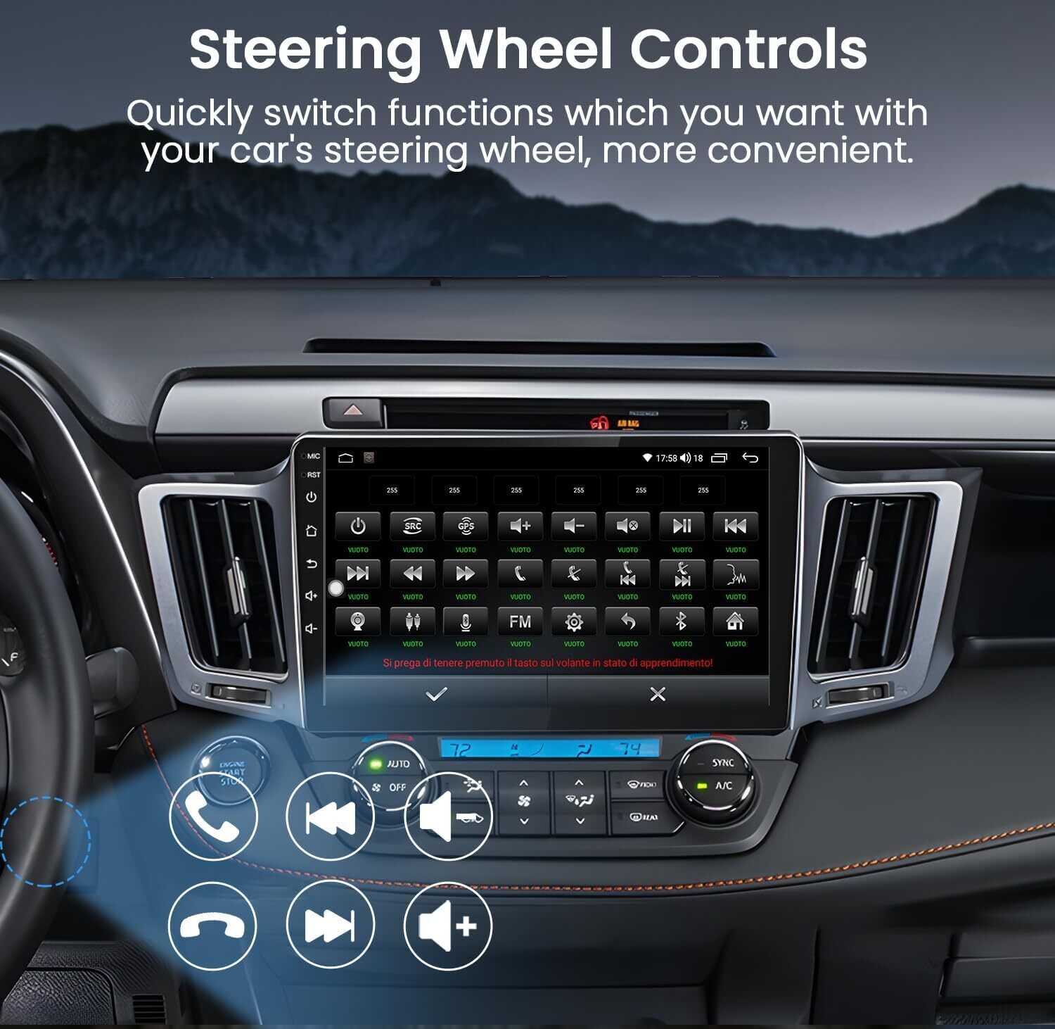 5G WiFi Car Stereo Radio GPS for Toyota RAV4 2013-2018 with Carplay/Android Auto