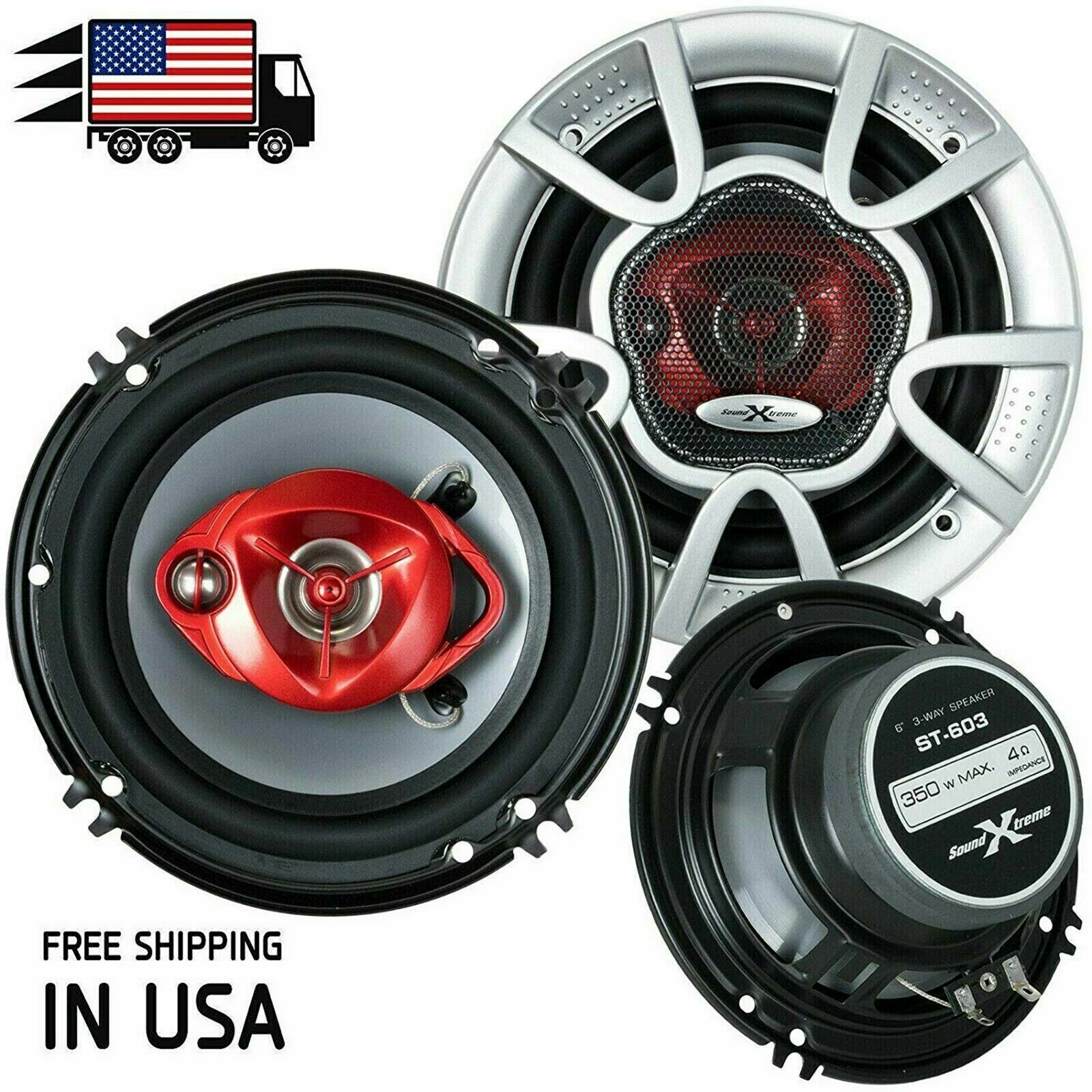 1 DIN Media Car Receiver USB, SD, AUX Work w/ Bluetooth and 6×9″ + 6.0″ Speakers