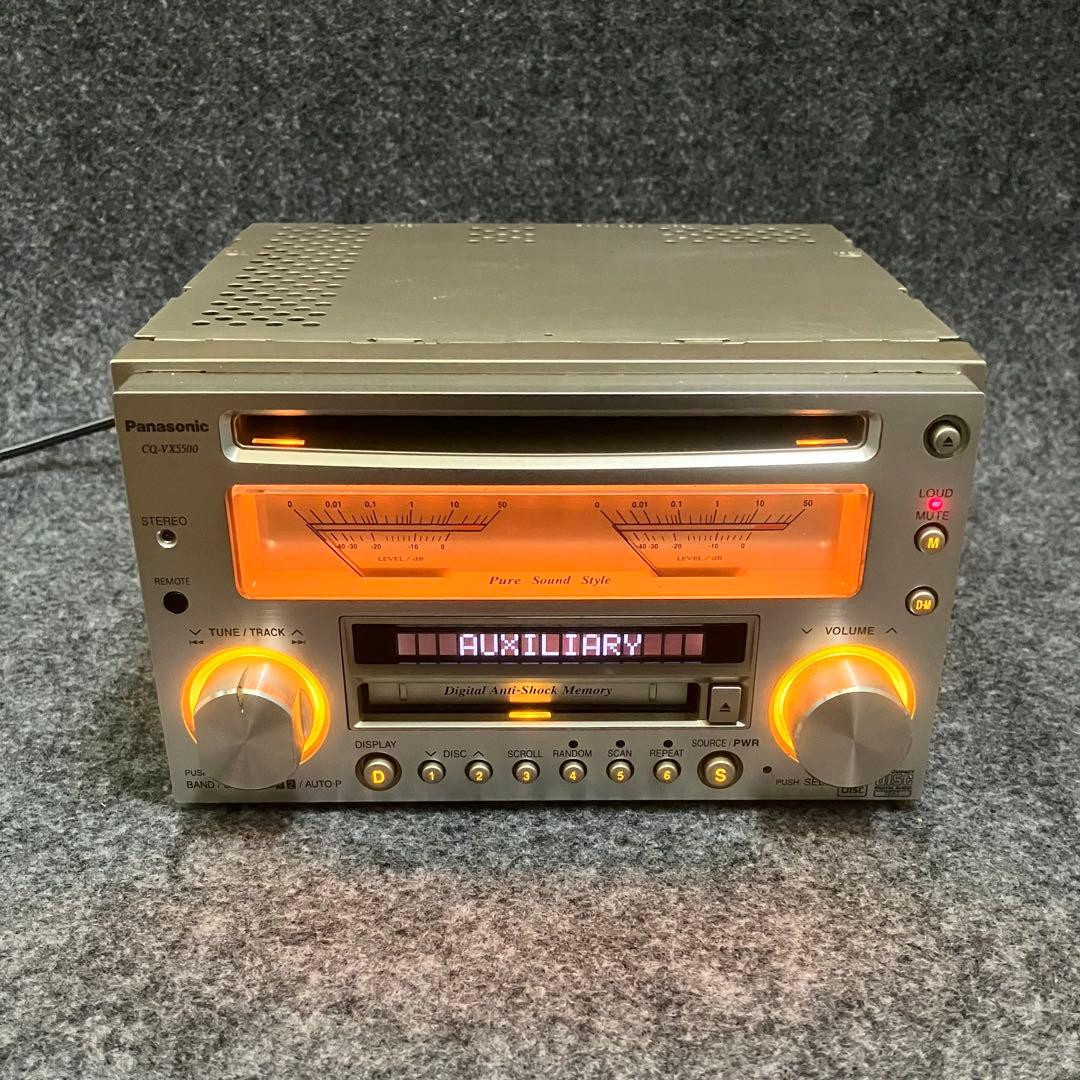 Panasonic CQ-VX5500D 2DIN Car Audio CD MD Player Analog Meter Silver Tested