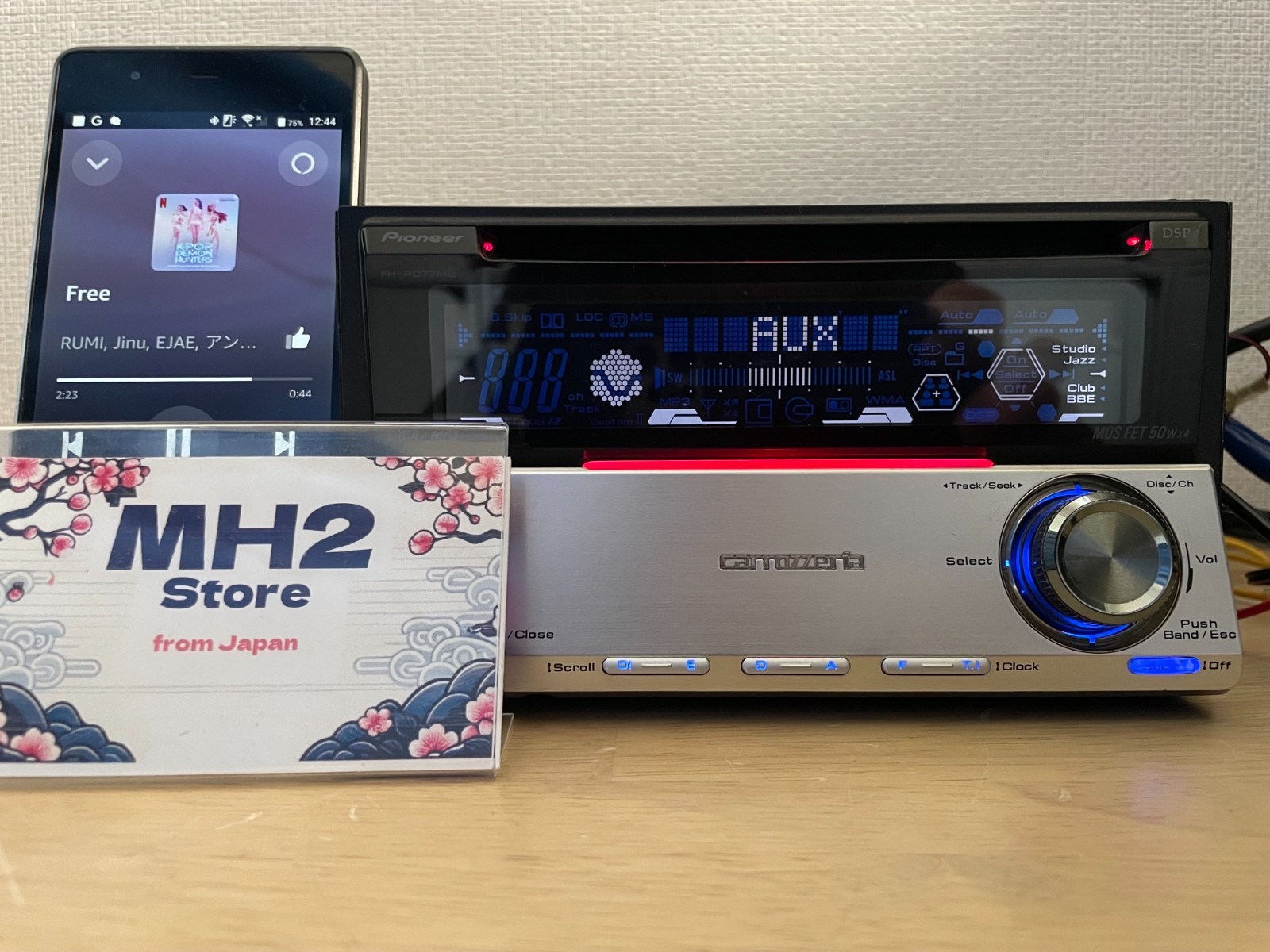 Pioneer Carrozzeria FH-P077MD 2DIN CD MD Bluetooth Player Operation Confirmed