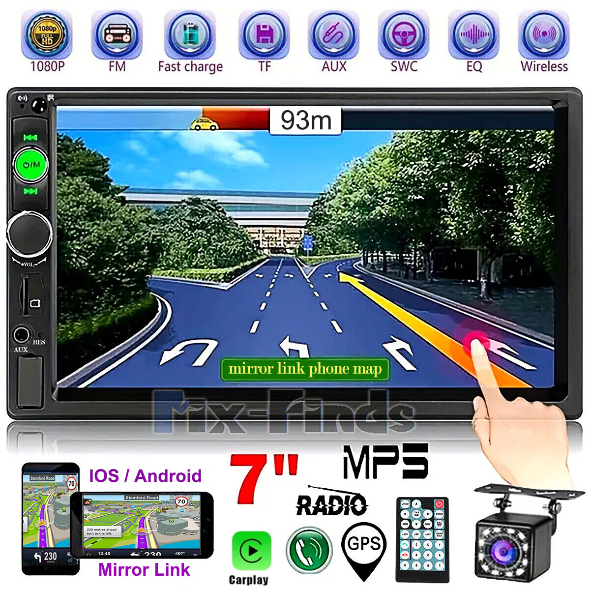 Android 10 Radio Estereo De Pantalla Para Coche Carro GPS Tactil 2 Din Bluetooth