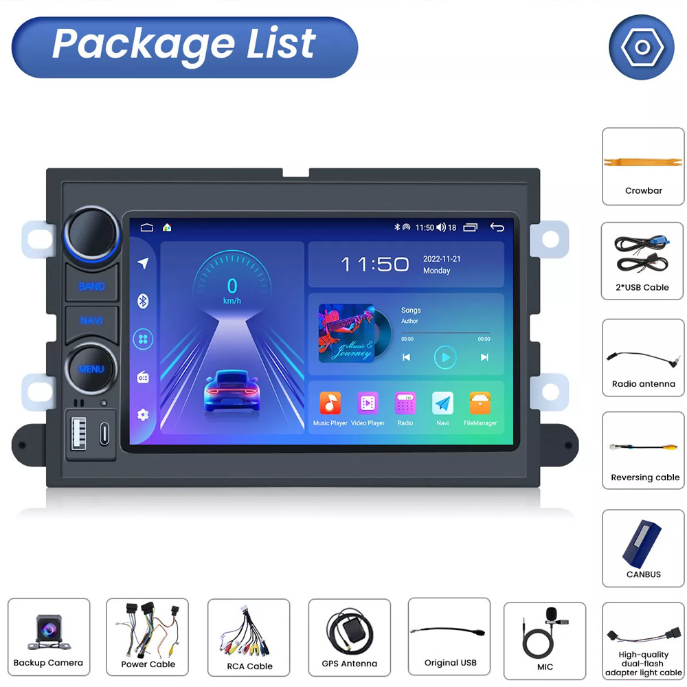 Android 13 For Ford Mustang 2005-2008 GPS Navi Radio Car Stereo CarPlay +Camera