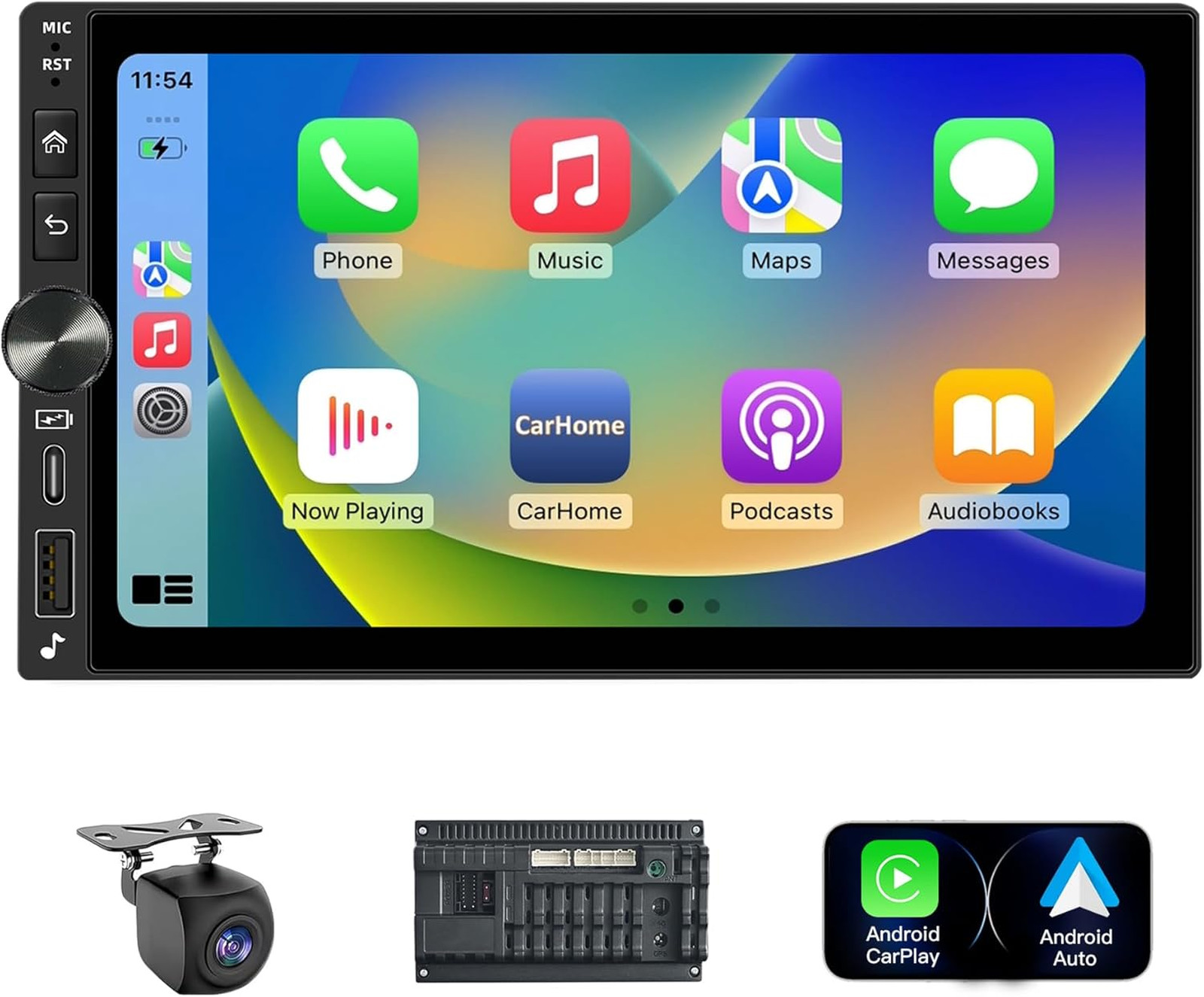 7 Inch QLED Car Stereo Touchscreen Double Din Radio Apple Carplay Android Auto
