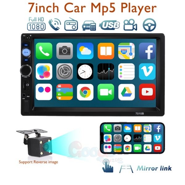 Bluetooth MP5 Estéreo Receptor para coche Con Cámara trasera y Pantalla Tactil