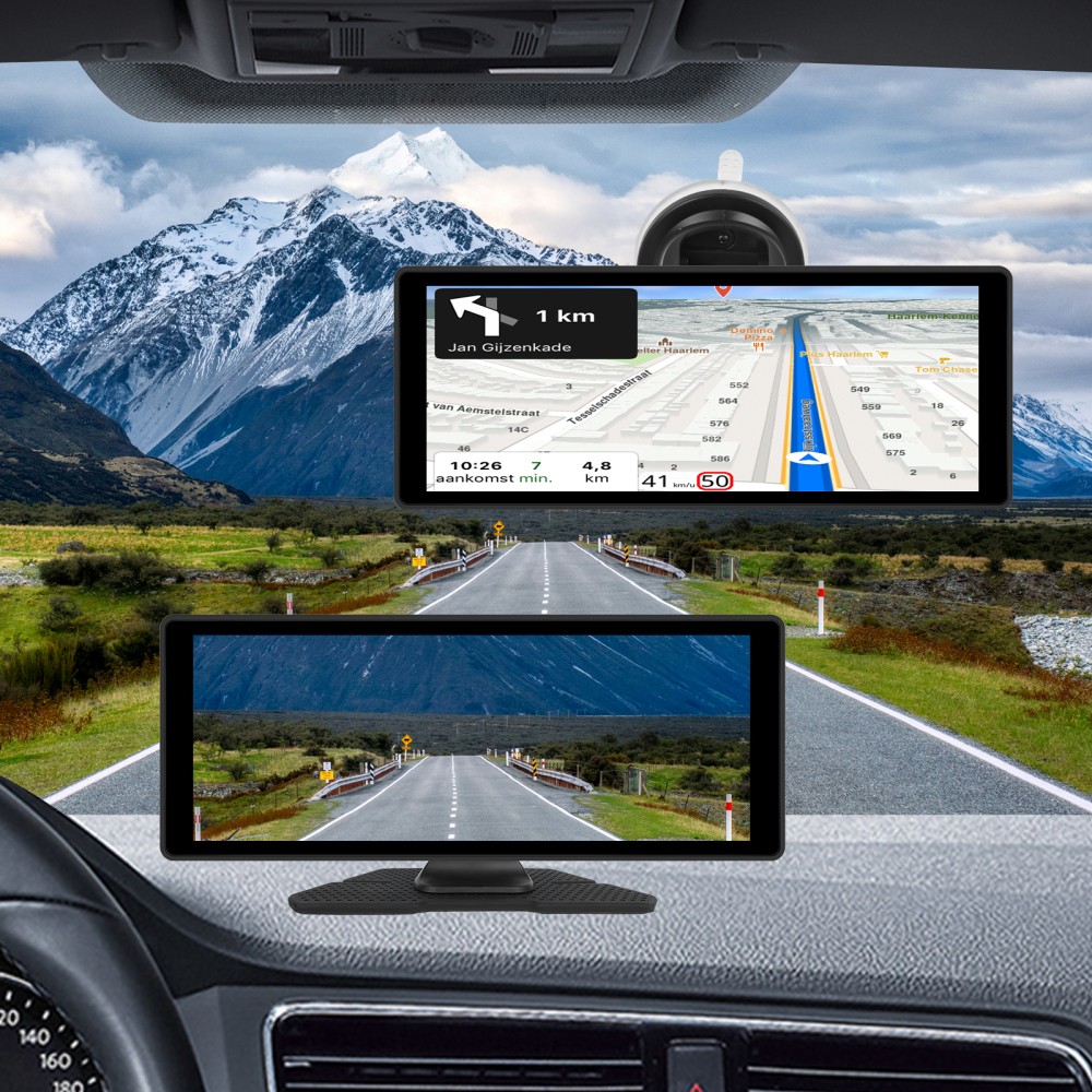 10.26″ Touch Screen Wireless Apple Carplay Portable Car Stereo Android Auto Cam