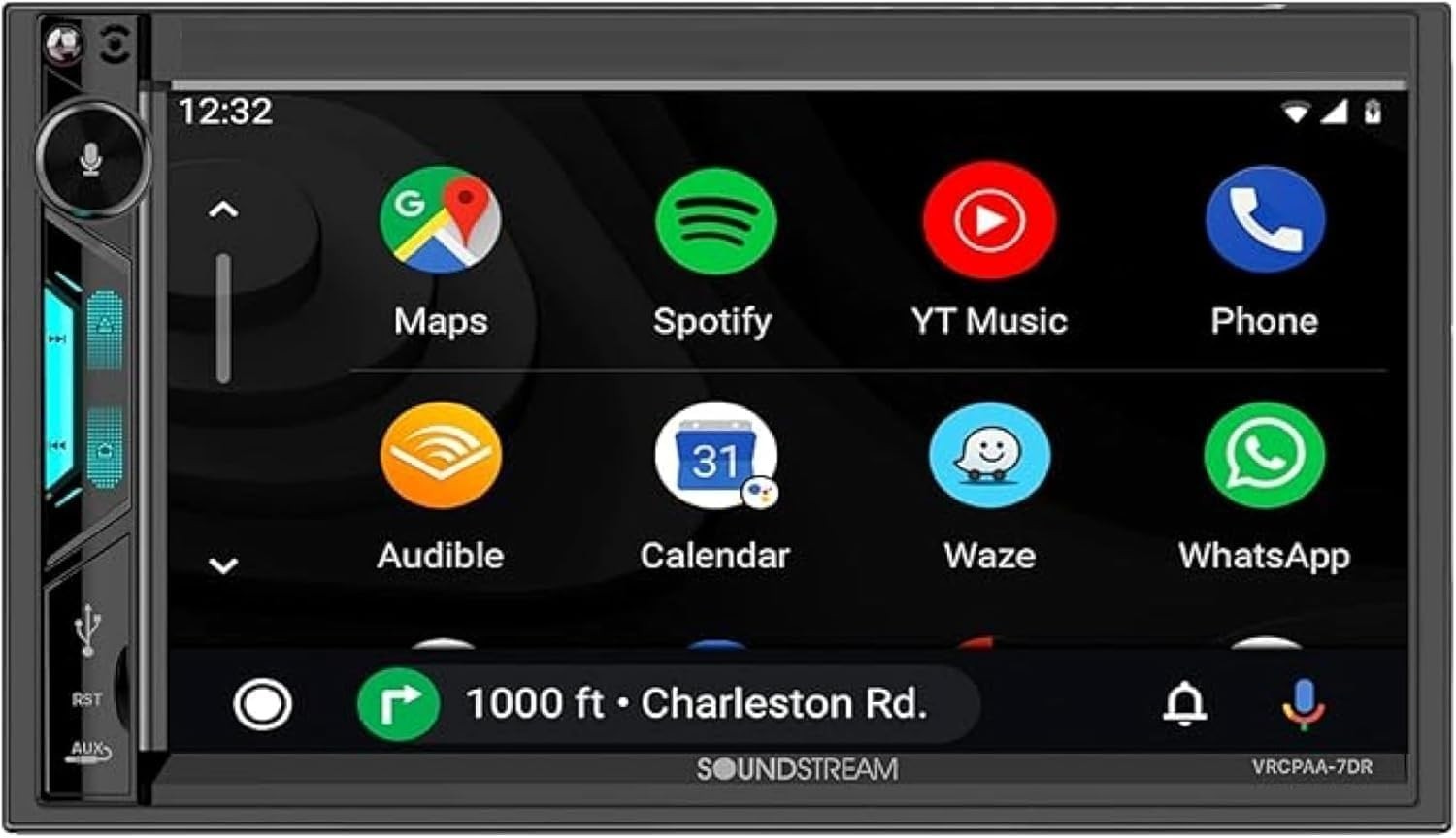 Soundstream VRCPAA-7DR – 7″ Double Din Car Stereo, Wireless CarPlay Android Auto
