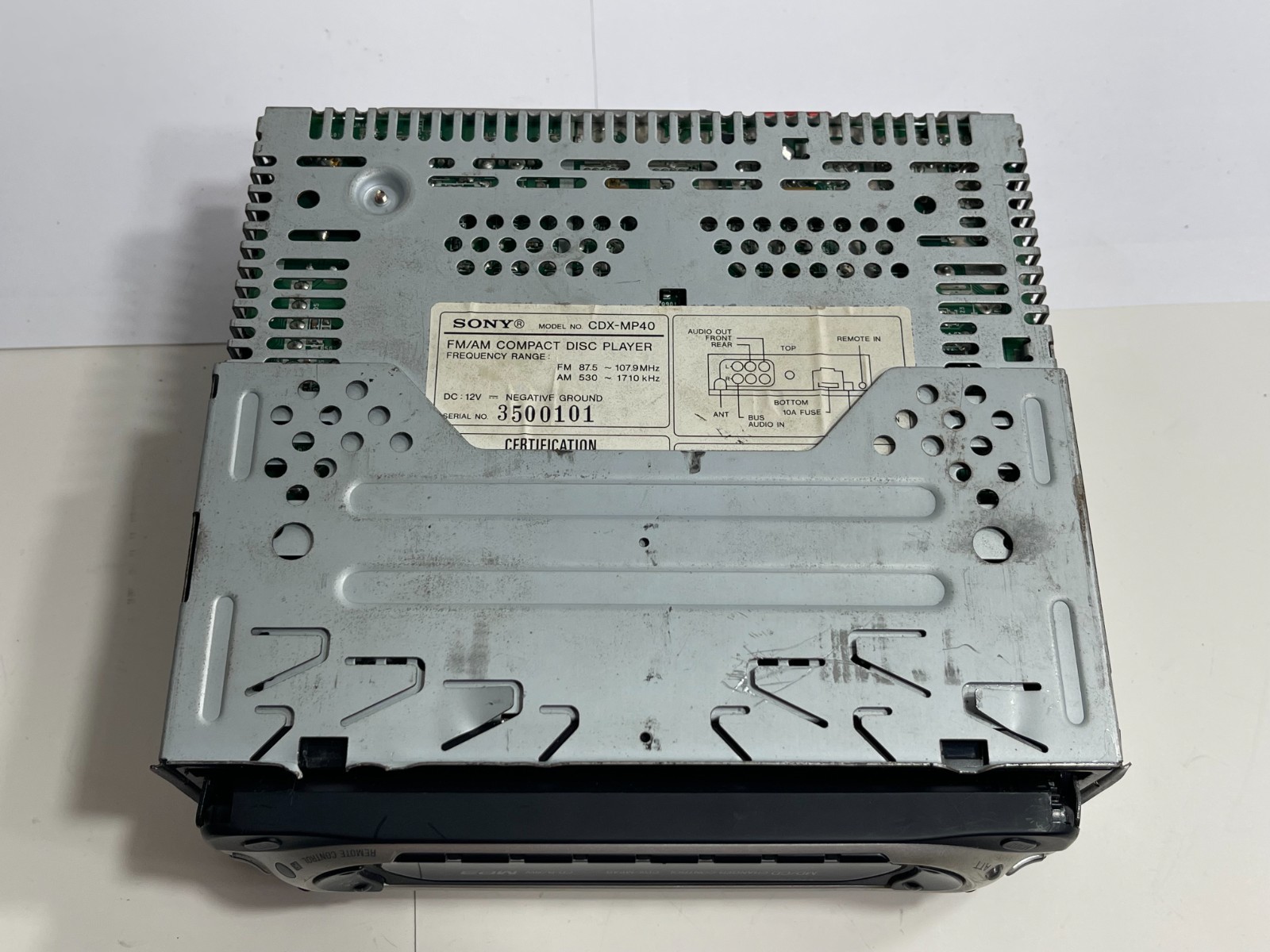 Sony CDX-MP40 Radio (Parts & Repair Radio) Untested (Came From A Parts Car)