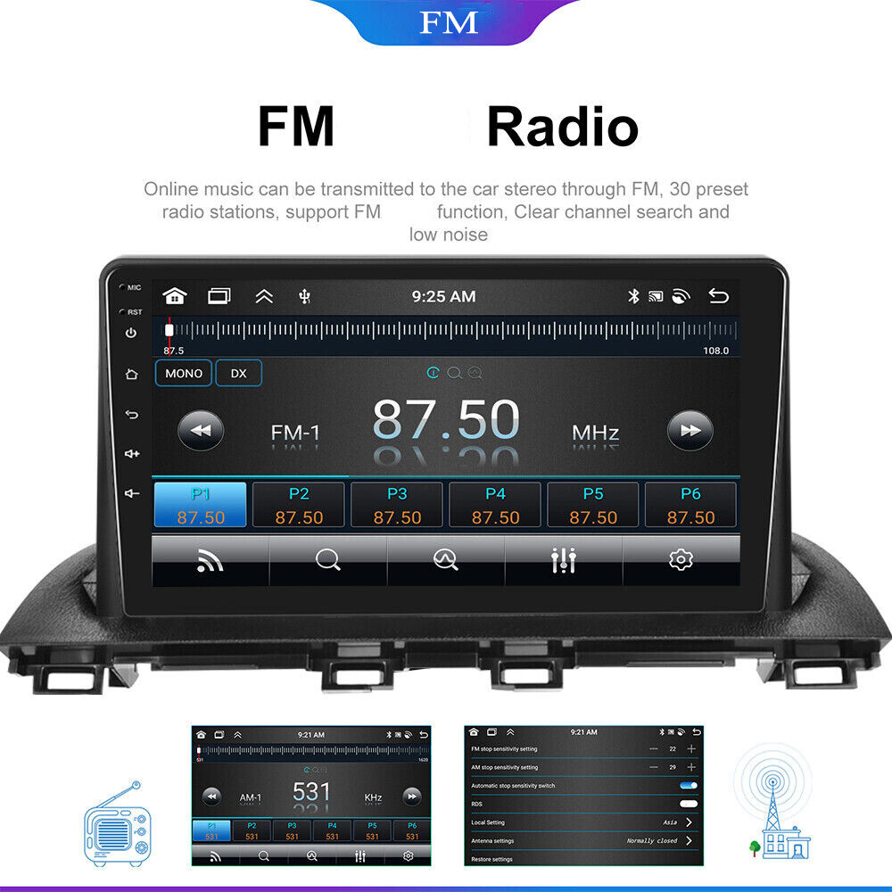For Mazda 3 2014-2018 Android 12 Car Stereo Radio GPS Navi WIFI BT FM RDS 2+32GB