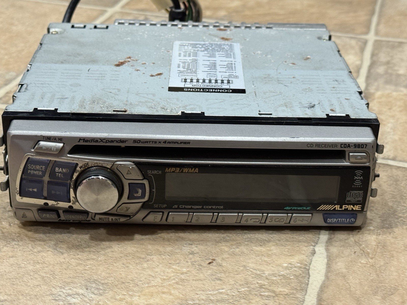 Alpine CDA-9807 CD Player In Dash Receiver Untested /Parts Repair