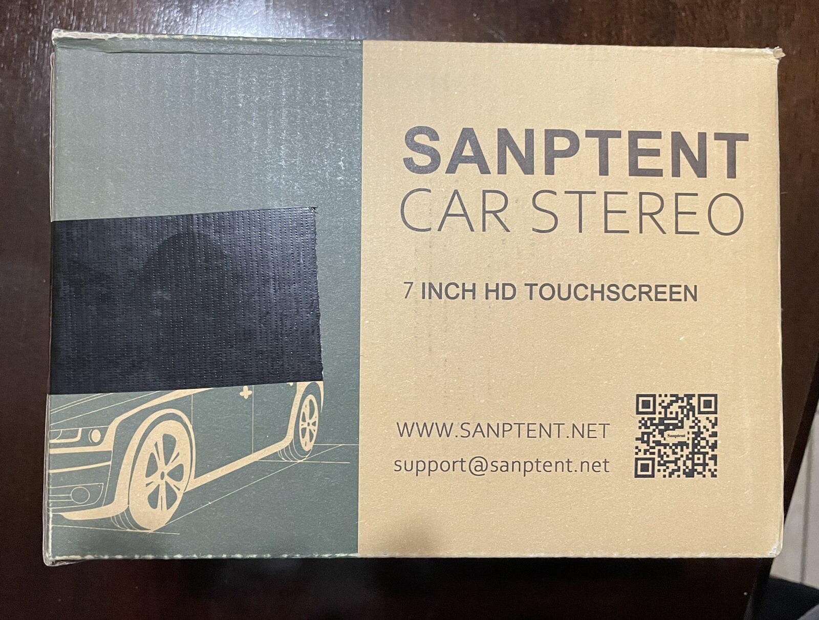Sanptent Black 7 Inch HD Touchscreen Bluetooth FM Radio Double Din Car Stereo