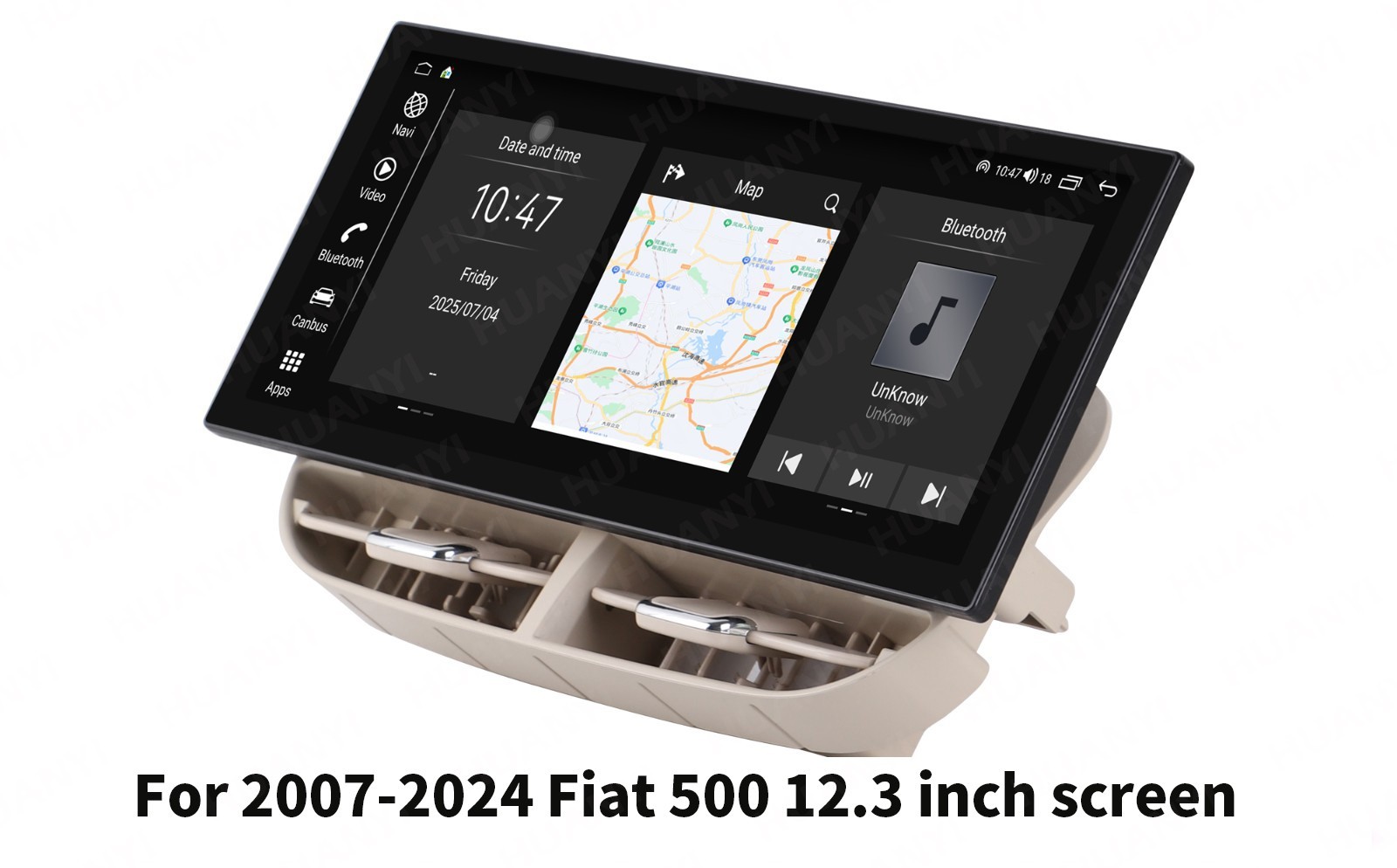 12.3 inch For Fiat 500 2007-2024 Android Car Radio Update Apple Carplay GPS Navi