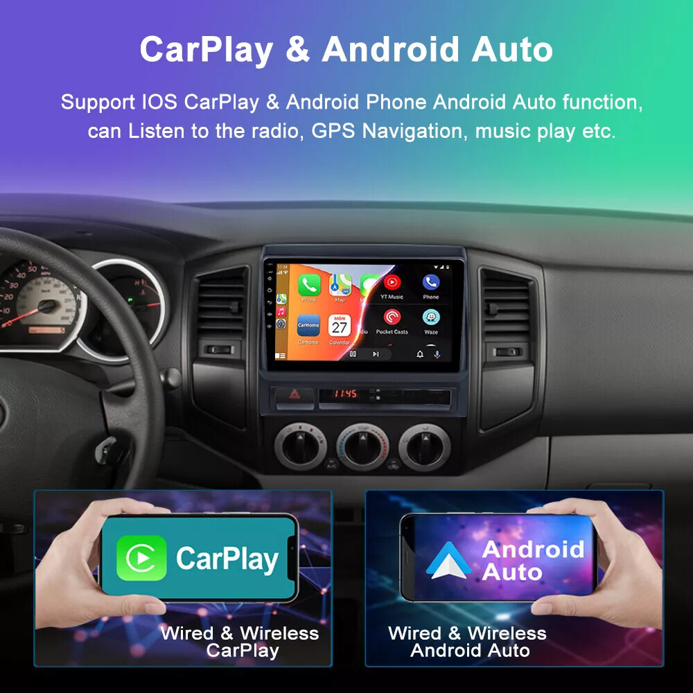 Apple Carplay For Toyota Tacoma 2005-2013 Android 15.0 Car Stereo Radio WIFI BT