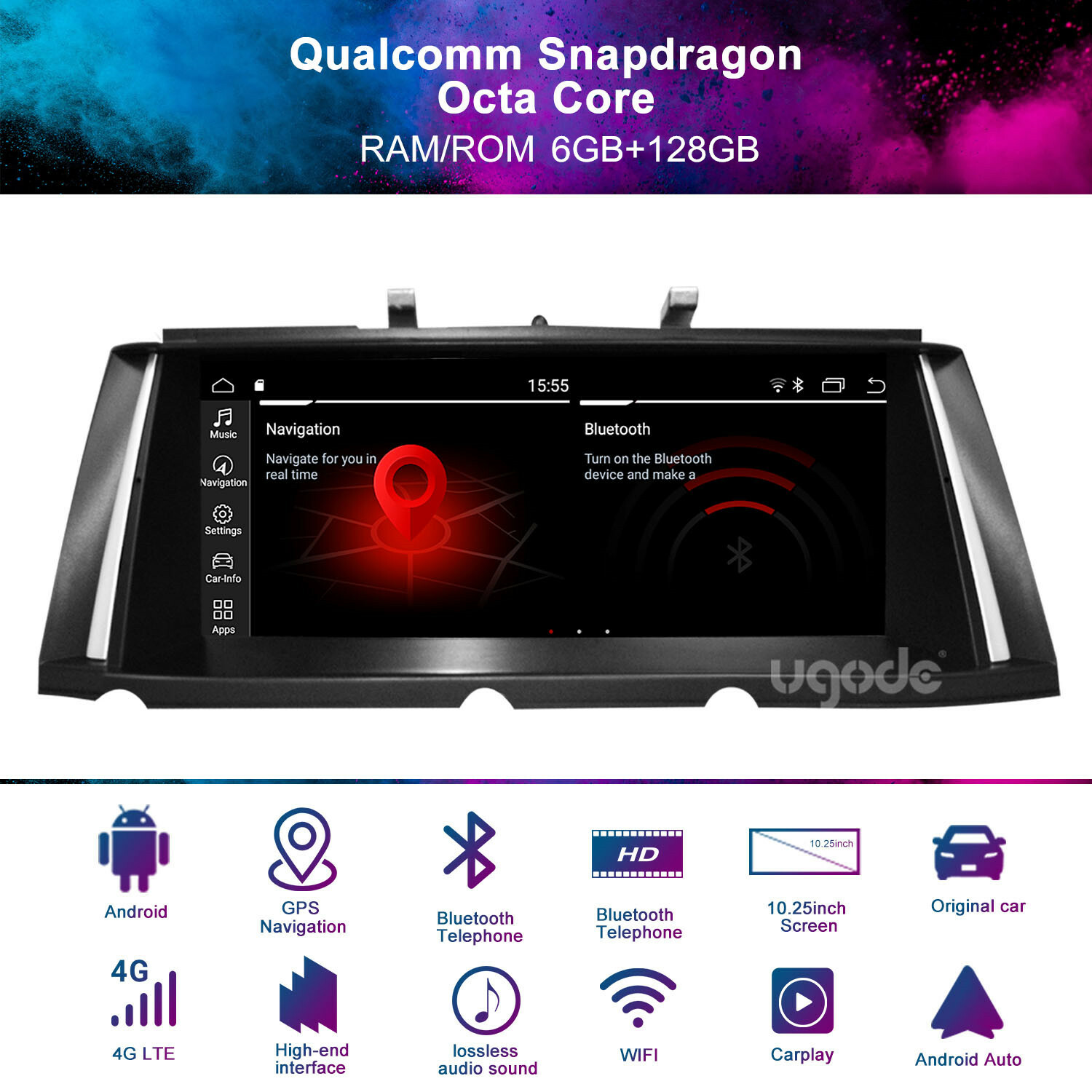 10.25 8+128G Android13 Screen UPGRADE CARPLAY BMW 7 Series F01 F02 2009-2012 CIC