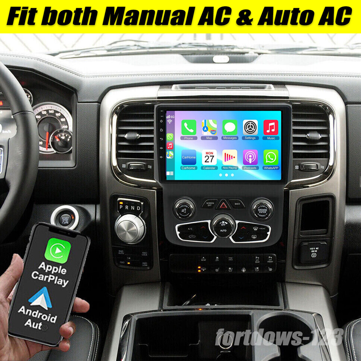 Wi-fi Radio Stereo for Dodge Ram 1500 2500 3500 2013-2018 Carplay Android GPS FM