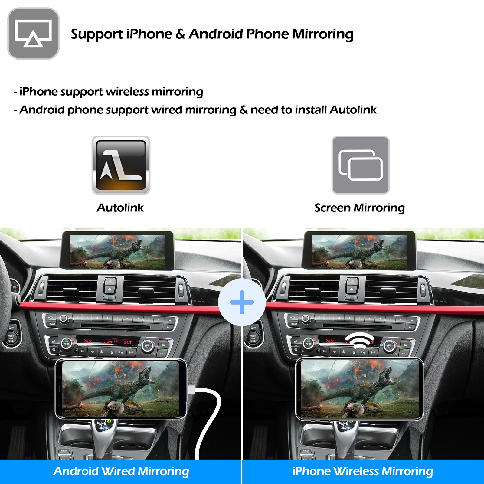 For BMW 1-7 Series X1-X7 CIC NBT EVO Wireless CarPlay Android Auto Upgrade Kit