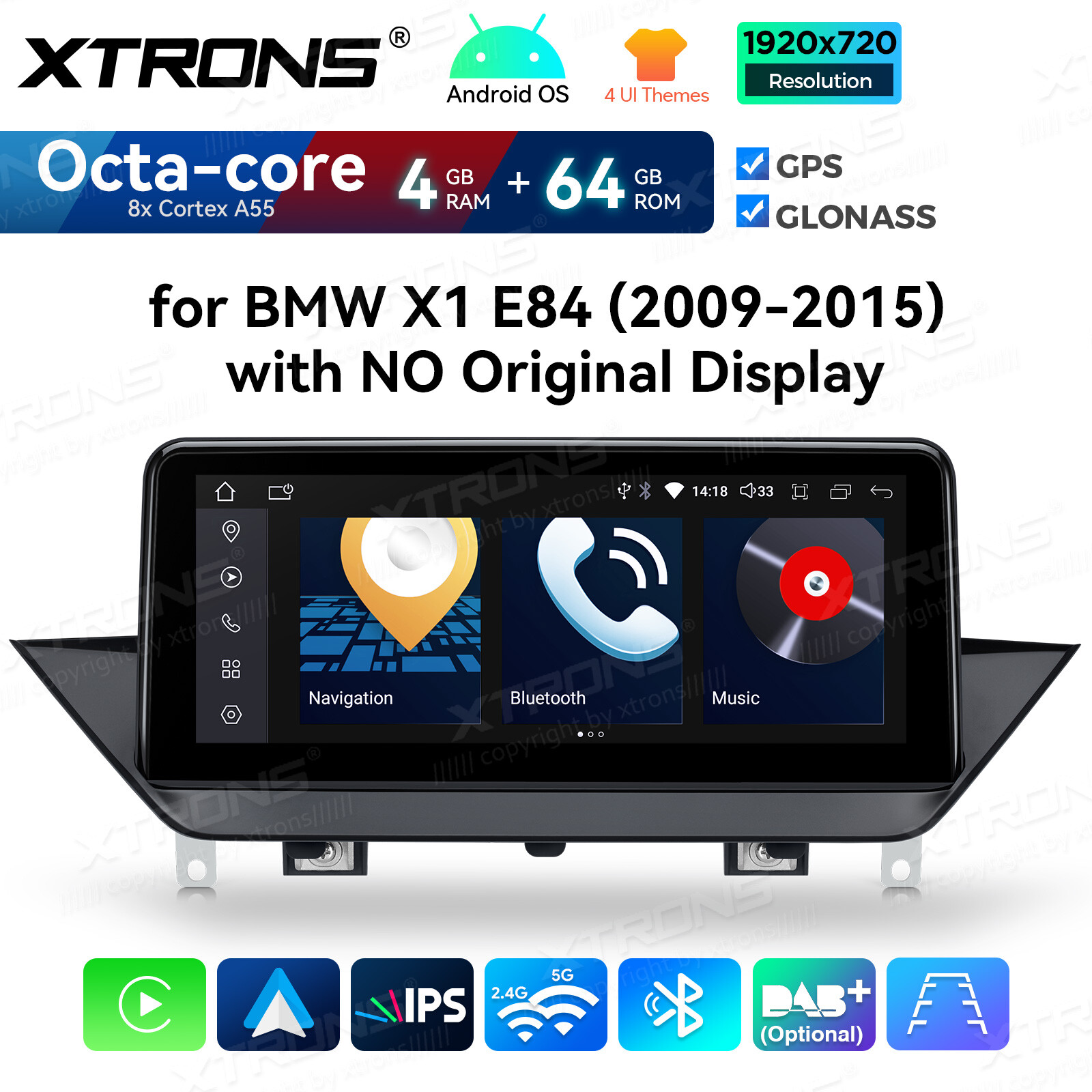 For BMW X1 E84 CarPlay Android14 Car Stereo Radio Wifi Navigation GPS 64G 10.25″