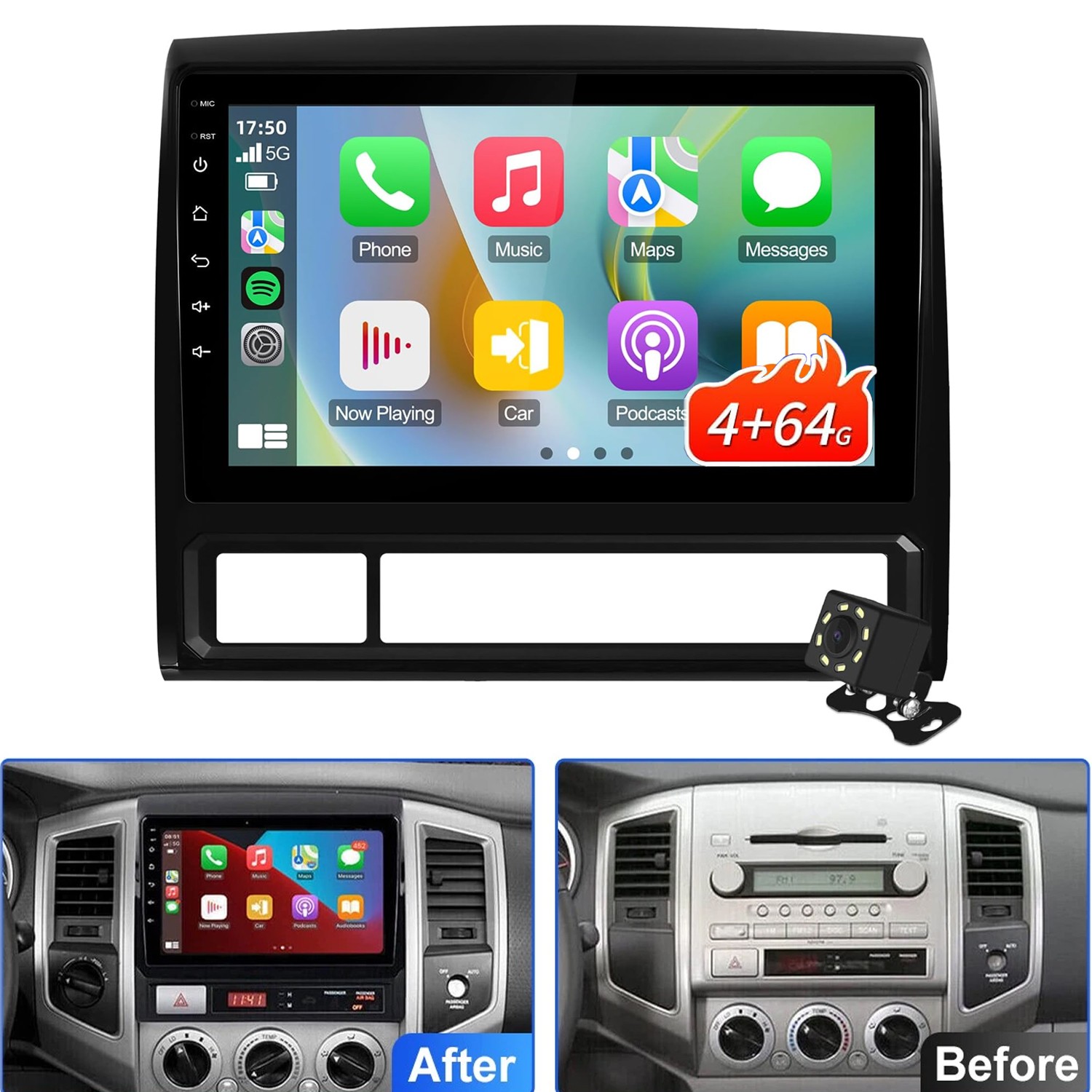 9″ JBL For TOYOTA TACOMA 2005-2013 CarPlay Android Car Stereo Radio WiFi GPS 64G