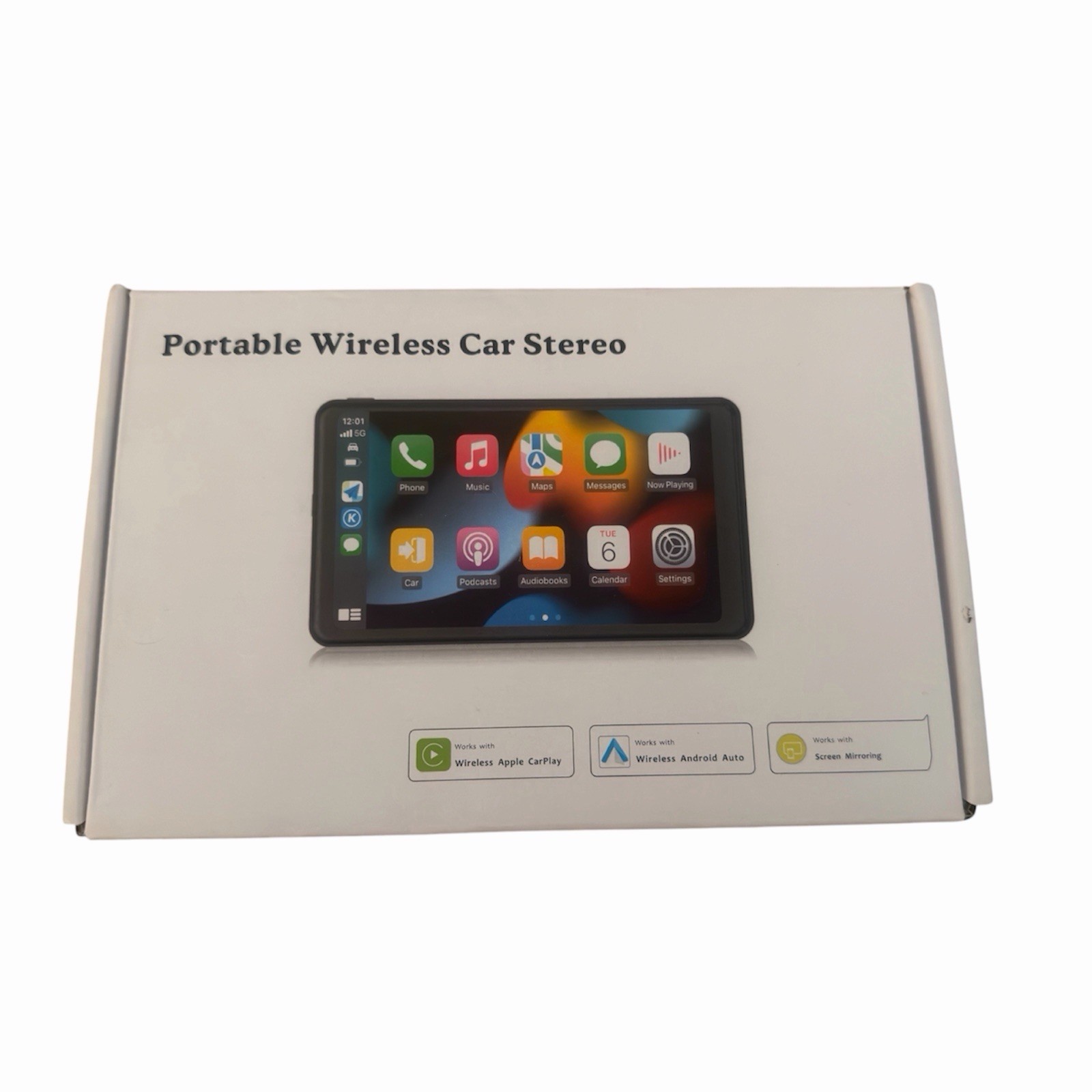 Portable Wireless Carplay Car Stereo, 7″ HD Touchscreen for Car with Apple