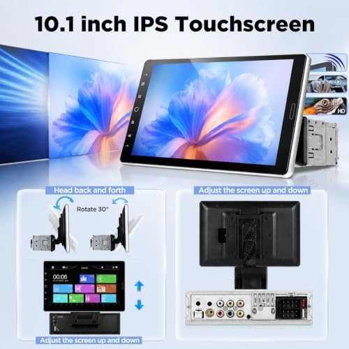 10 inch Single Din Car Stereo 10.1 Touchscreen Radio with CarPlay | Android