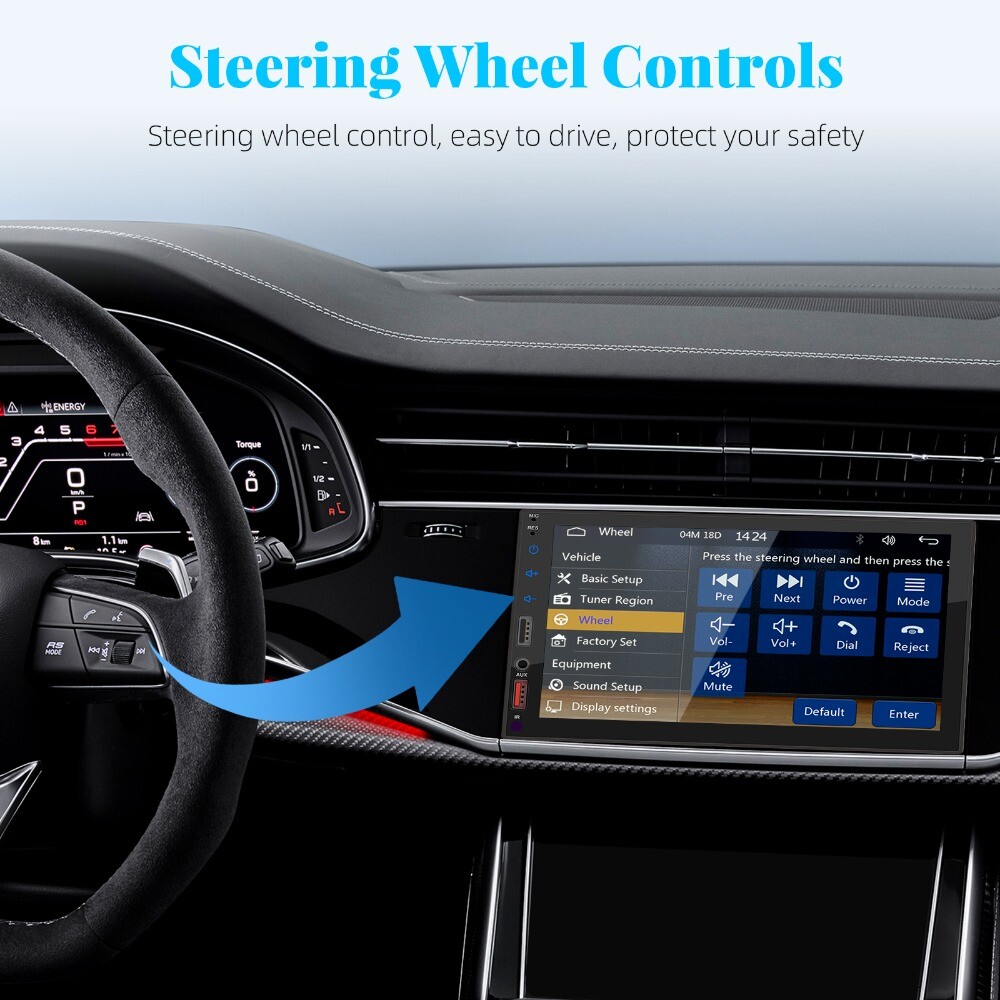 7″ Double 2 DIN Car MP5 Player Bluetooth Touch Screen Stereo Radio With Camera