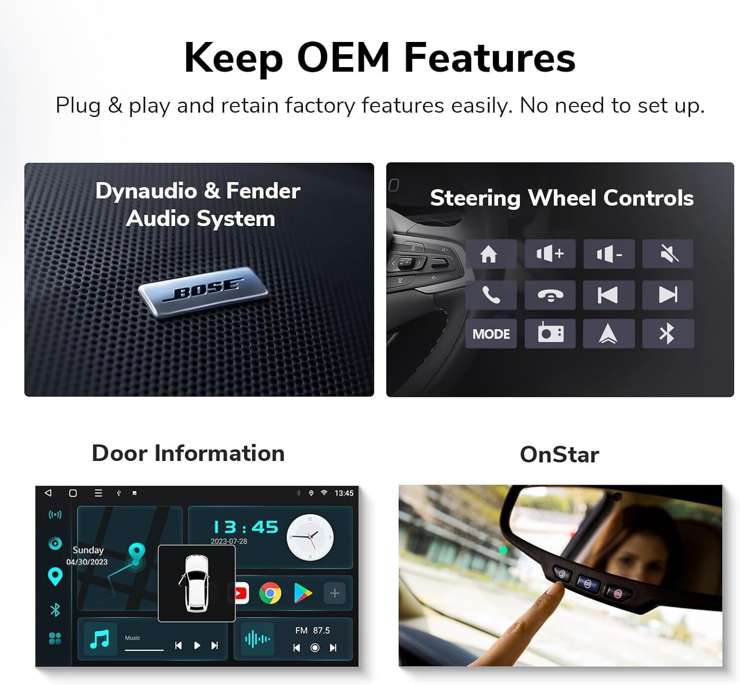 For 2006-2013 Chevrolet Impala WiFi Apple Carplay Radio Android 13.0 RDS GPS Nav