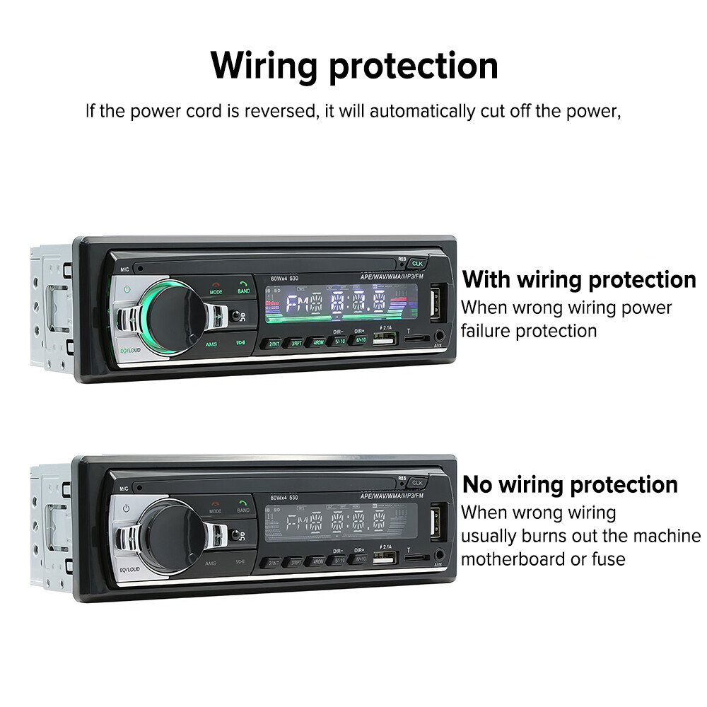 Single 1 DIN Car Stereo Radio Bluetooth MP3 Player AUX USB AM FM Audio Receiver