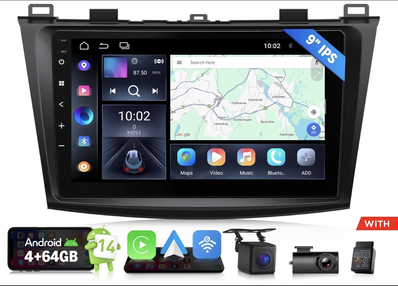 Eonon Stereo for Mazda 3 2010 2011 2012 2013 Car Stereo GPS Navi Radio Cam DVR