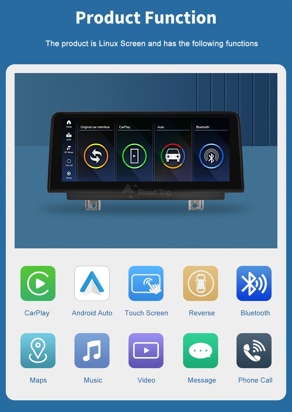 CarPlay Linux Touch Screen For BMW 3 4 Serie F30 F31 F32 F33 F34 F36 2012-2016