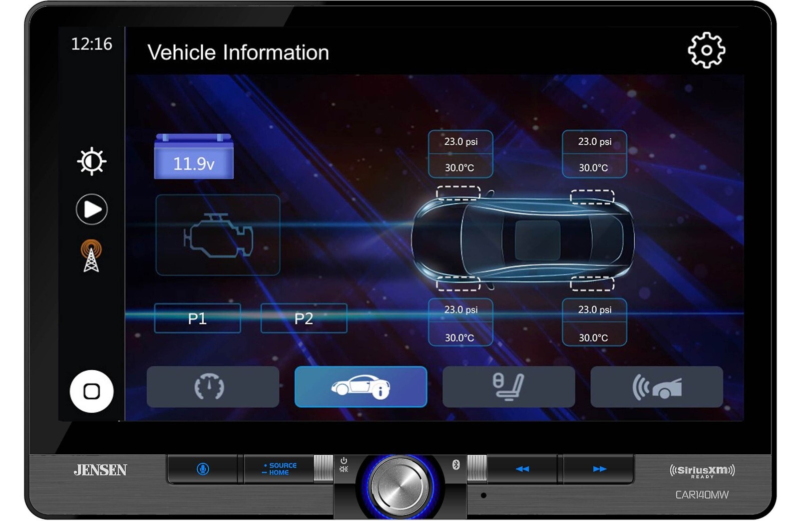 Jensen CAR140MW 10.1 Inch Floating touchscreen Digital multimedia receiver