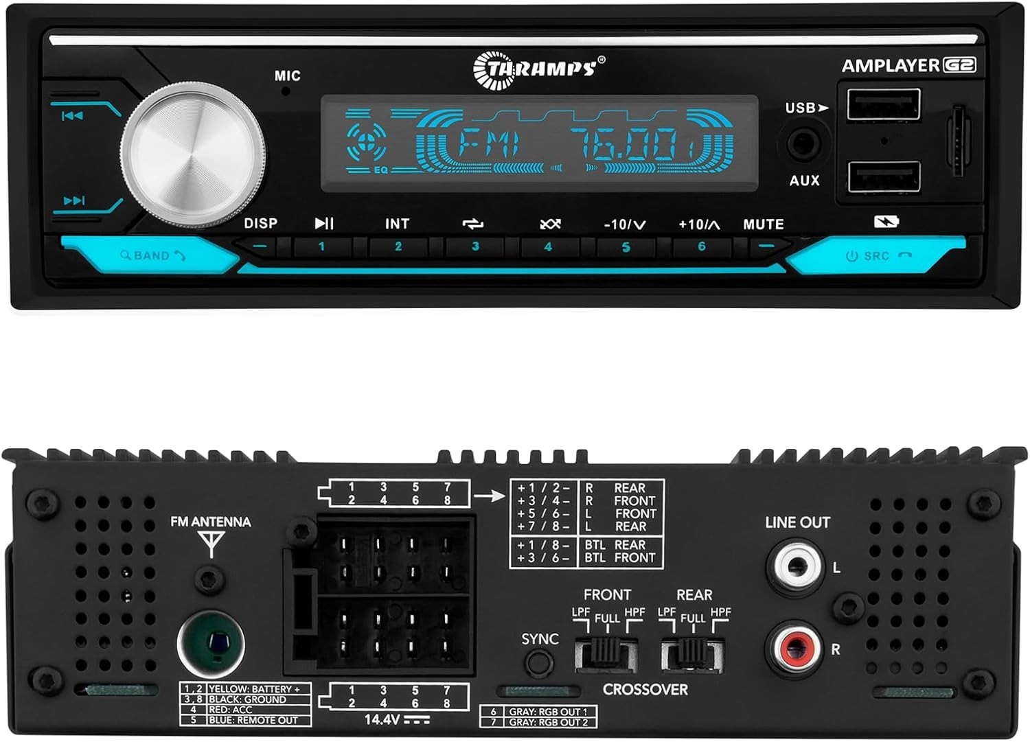 Taramps Amplayer Audio Processor G2 2 Ohm 400W RMS Compact RGB Bluetooth Stereo