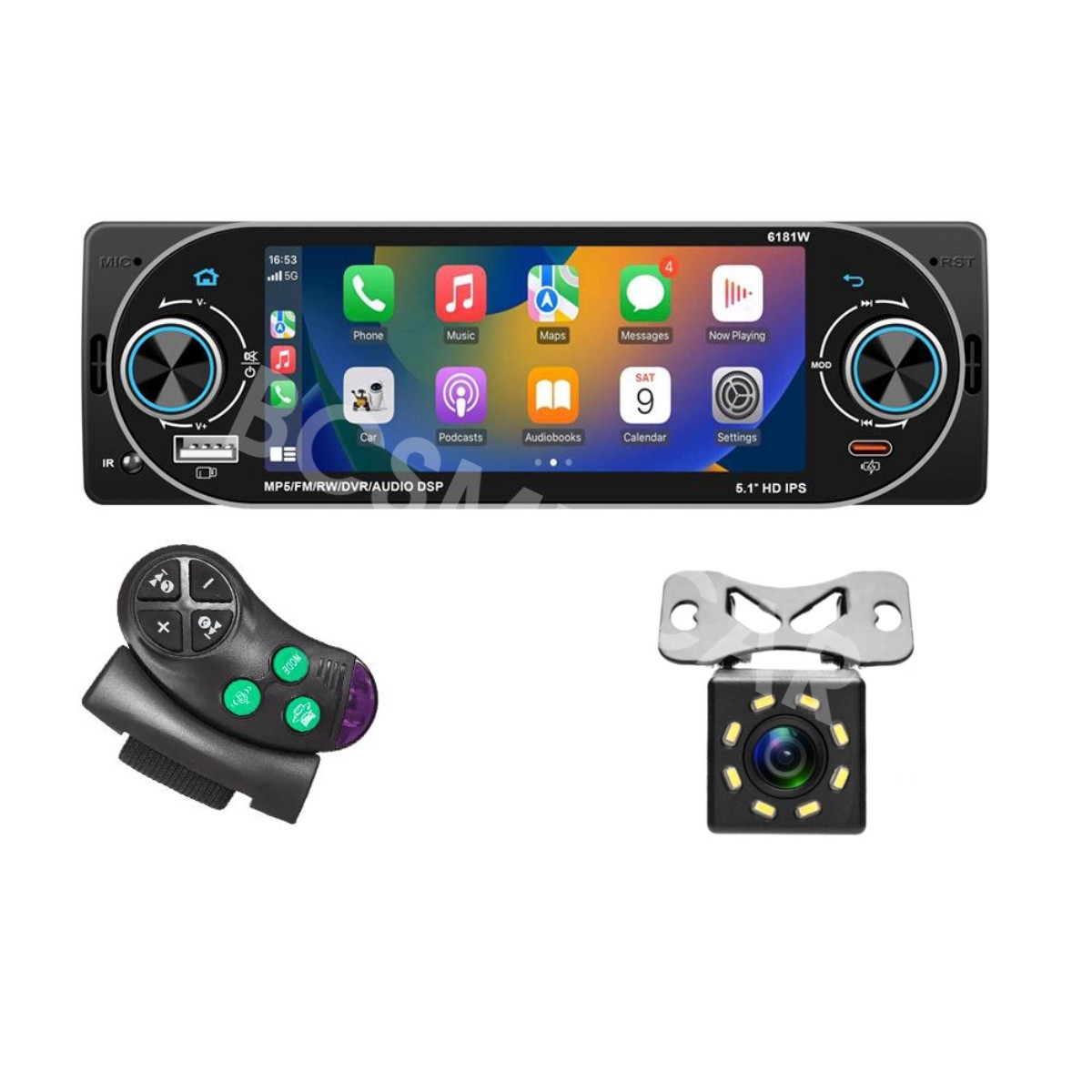 Touch Srceen Car MP5 Player FM Radio USB Type-C For Android Auto W/Free Camera