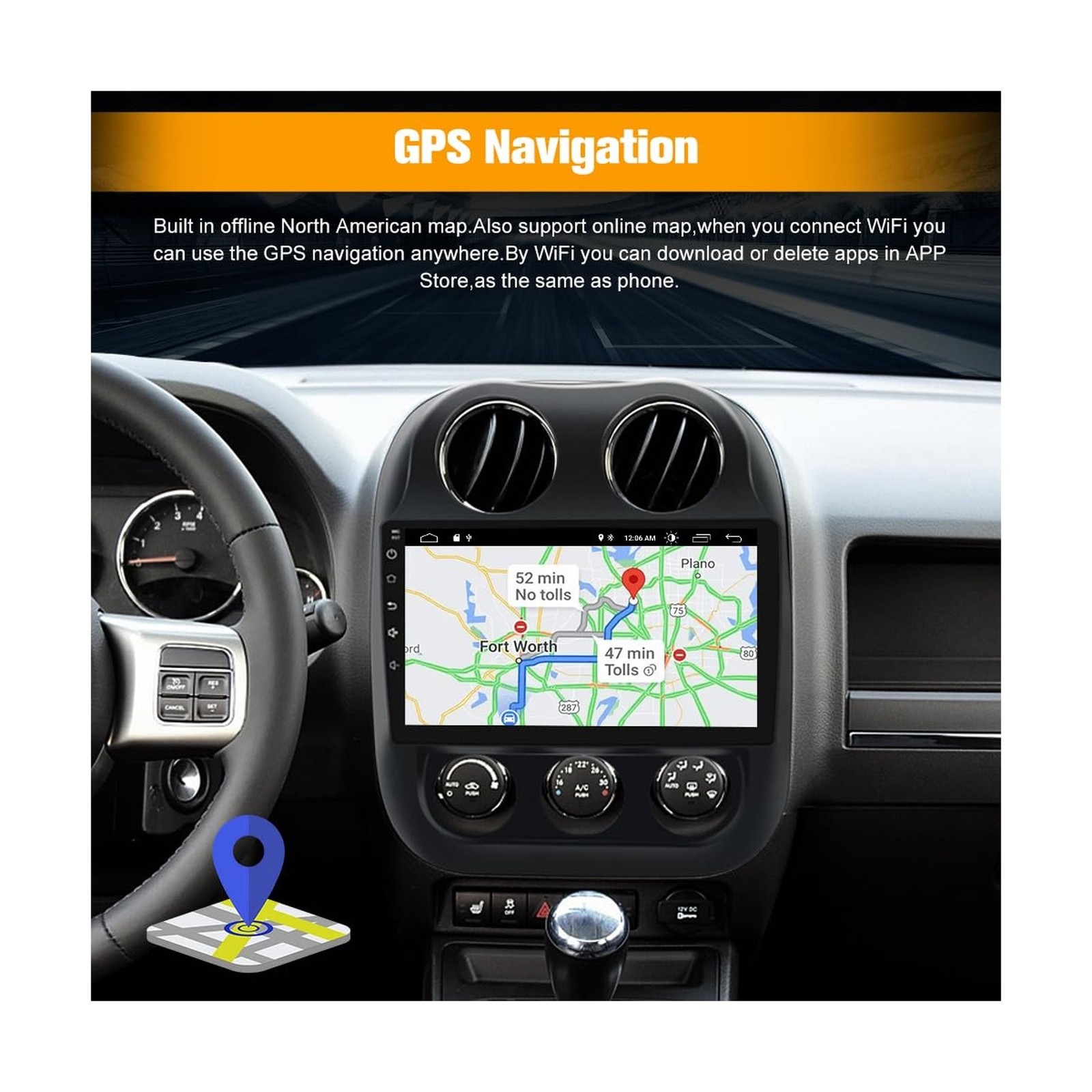 Junsun 4G+64G 10 inch Touch Screen Car Radio Stereo for Jeep Compass Patriot …