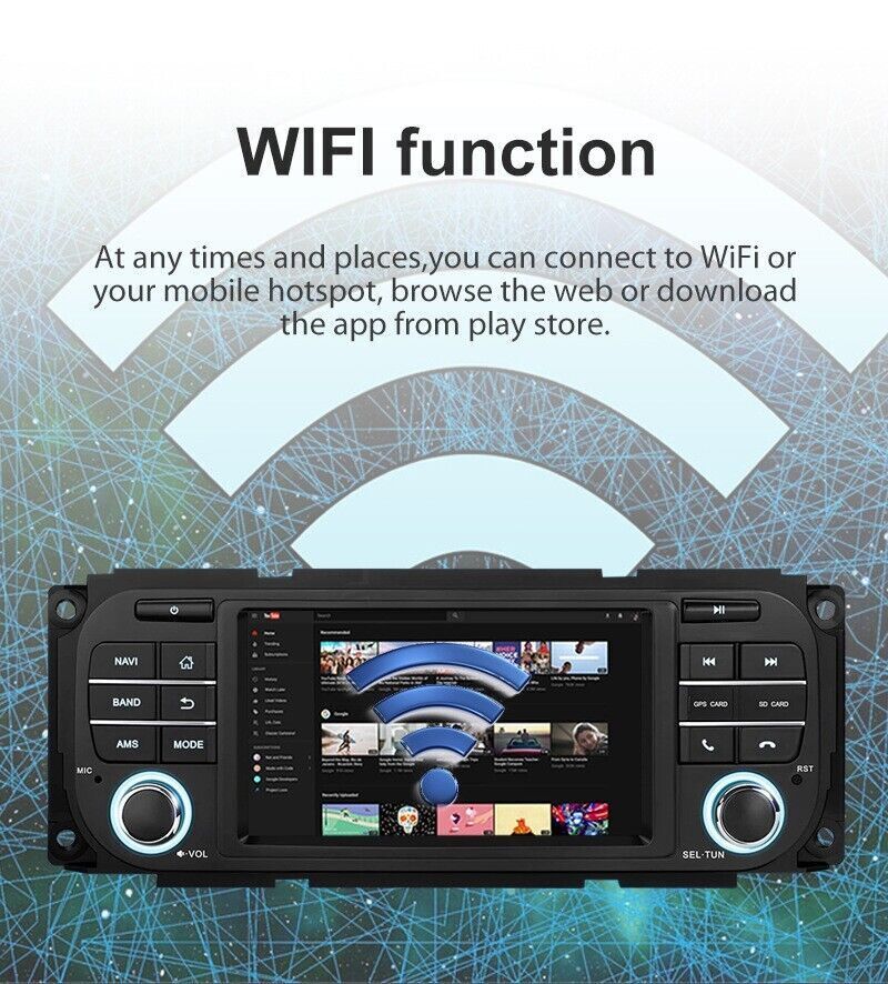 7” HD Car Radio GPS Navigation Android 2+32GB For Dodge RAM Jeep Chrysler 300
