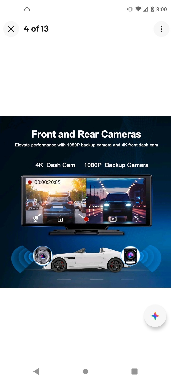 Portable 9.3-Inch Wireless Apple Carplay Screen for Car with Auto Brightness, 4K