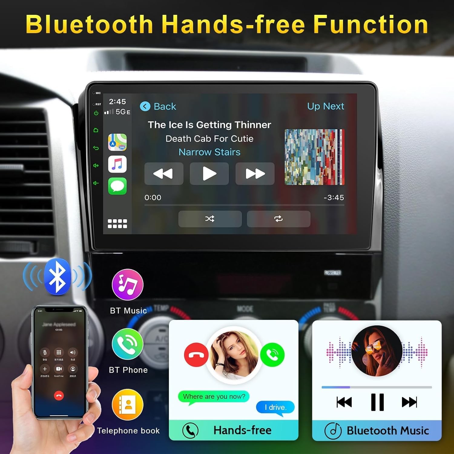 Car Radio for Toyota Tundra 2007-2013 Sequoia 2008-2012 with Wireless CarPlay…