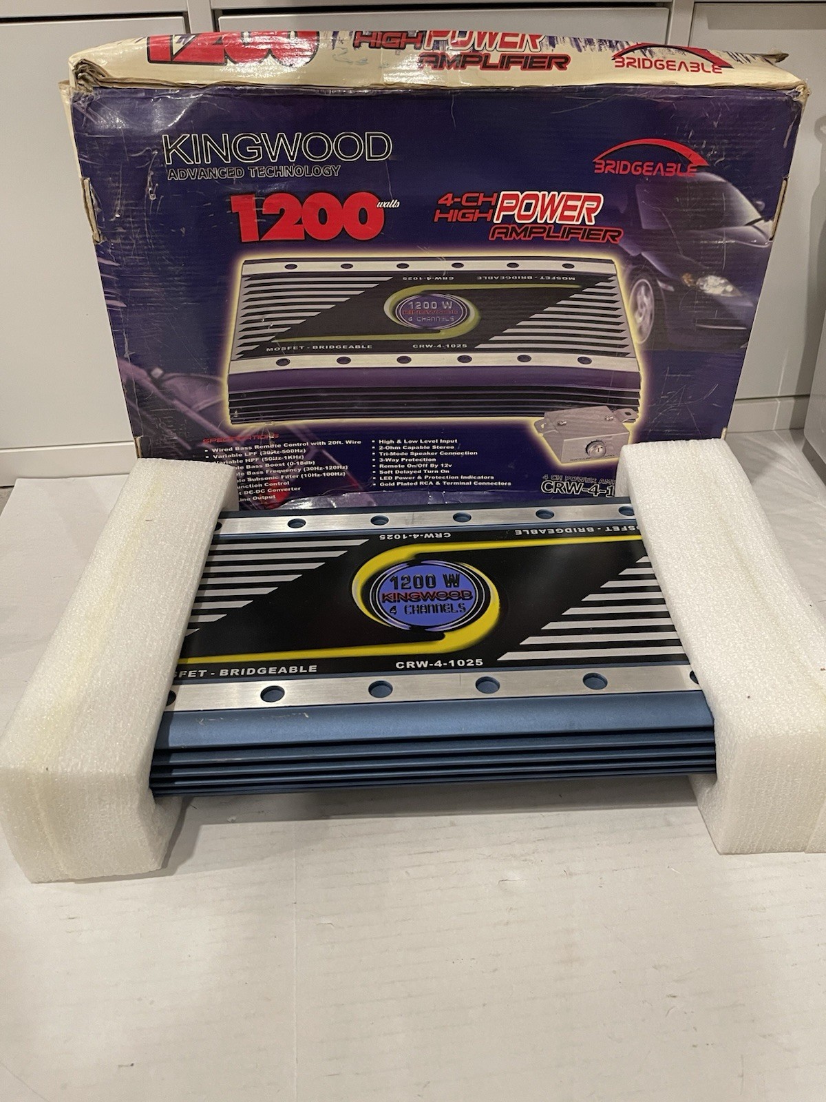 Kingwood CRW-4-1025 Power Amplifier 1200W Vintage Old School Audio