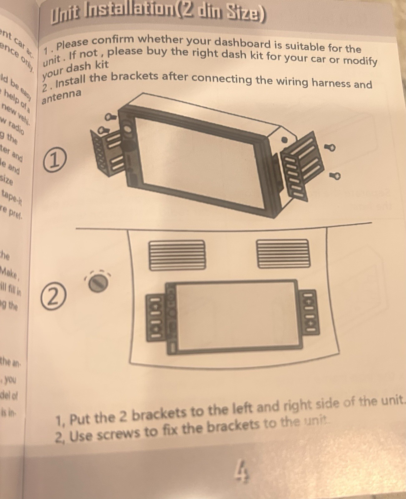 LEADFAN 2 DIN Touchscreen Radio Wired CarPlay Missing Bracket Offered as PARTS